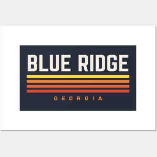 Blue Ridge Georgia Retro Vintage Stripes Posters and Art